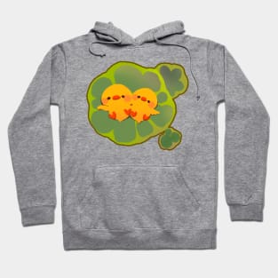 Cute Yellow Ducks Sunbathing on Lilypads Hoodie